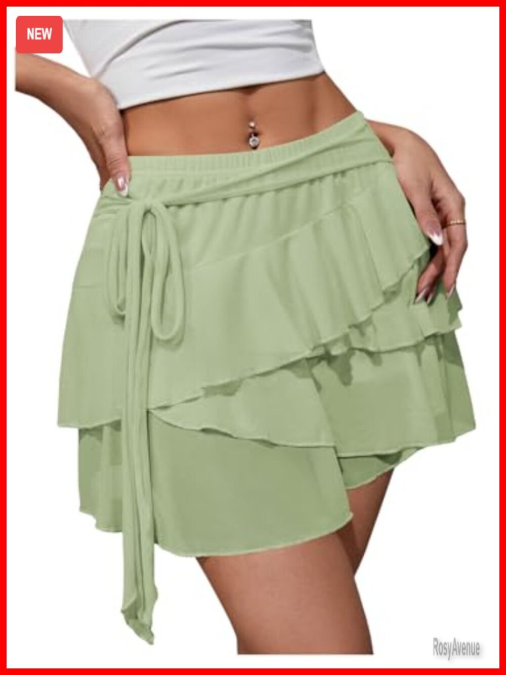 Women's Y2K Sheer Mesh Ruffle Layered Mini Skirt Low Rise